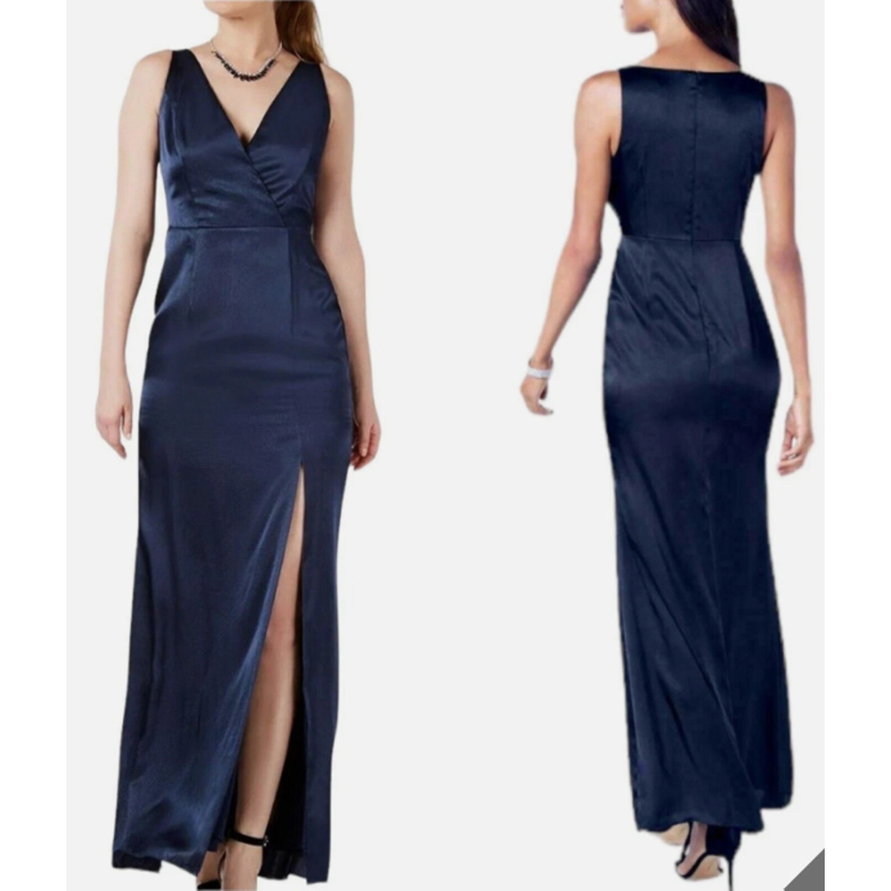 Adrianna Papell Navy‎ Maxi Formal Gown Size 2 Nwt